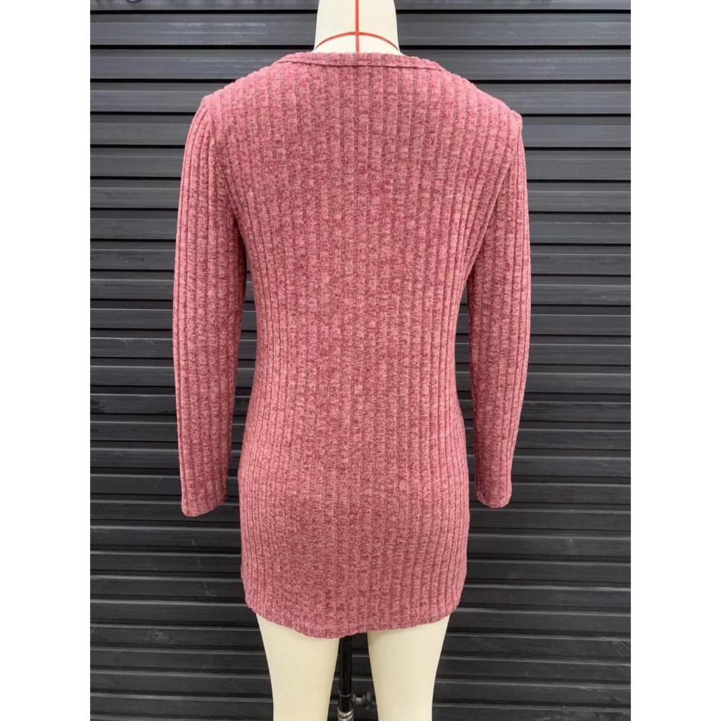 Autumn New Women's Clothing Women's Brushed Pit Stripe Solid Color Long Sleeved Women's Cardigan Jacket