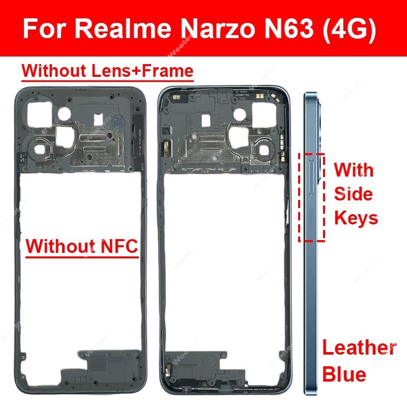 Middle Frame Housing For Realme Narzo N53 N55 N63 4G Middle Housing Holder Middle Frame Housing Cover Replacement