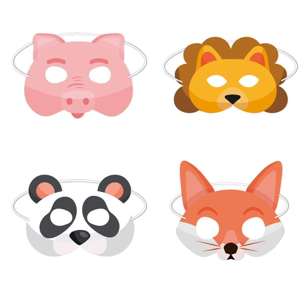 Animal Rabbit Cartoon Theme Party Masks Set For Kids Birthday And Photo Props