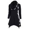 Women's Long Sleeve Color Block Plaid Double Layer Hooded Diamond Short Dress