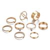 9Pcs Vintage Rings Adjustable Opening Twist Electroplating Rings Set for Women Geometric Ring Trendy Jewelry Gifts
