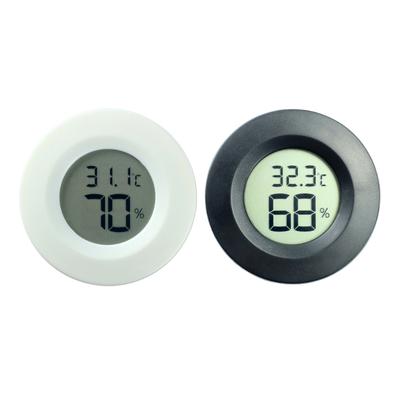 Elektronisk LCD Digital Termometer Hygrometer Rund Temperatur Fuktighetsmätare för Reptil Glasbehållare Akvarium