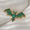 Halloween Green Bat Ins-inspired Gothic Dark Accessories Trendy Brooch