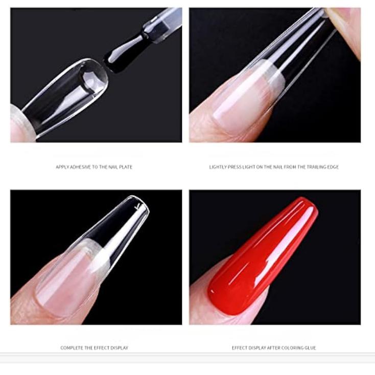 Full Cover Clear Soft Gel Tips, Medium Coffin False Nail Tips for Acrylic Nails Extension with Box, 550PCS, 11 Sizes(Style 11)