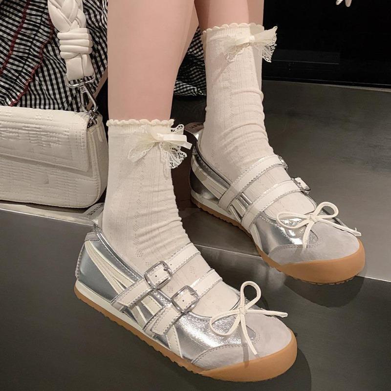 Fashion Women Flats Bow Ballet Dance Mary Jane Shoes Summer Autumn Girls Sandals Fashion New Dress Designer Casual Shallow Footwear