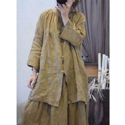 Woman Spring Fashion Personality Shirt Niche Solid Color Solid Color Single Breasted Shirt