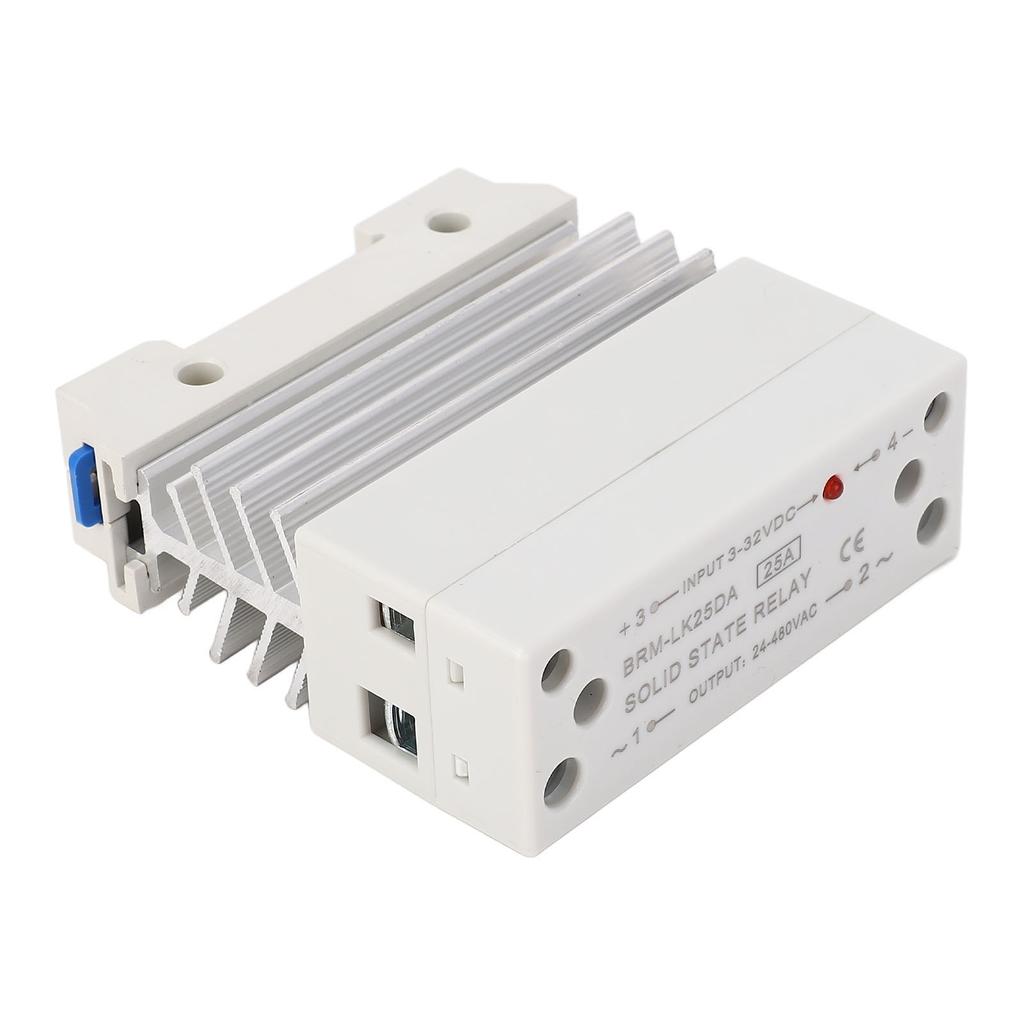 State Relay 25A, AC 24-480V AC SSR with Aluminum Heat Sink for PID Thermostat Temperature Controller Automation Process Equipment