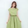 Literary Pendulum Skirt, Summer New Waist Loose Large Size Cotton and Linen Short-sleeved Dress Women