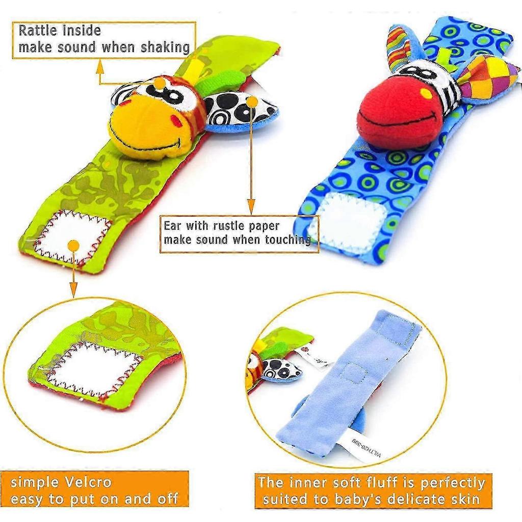 Baby Rattle Socks Wrist Rattles Foot Finder Socks Set,acsergery Baby Rattle Toys