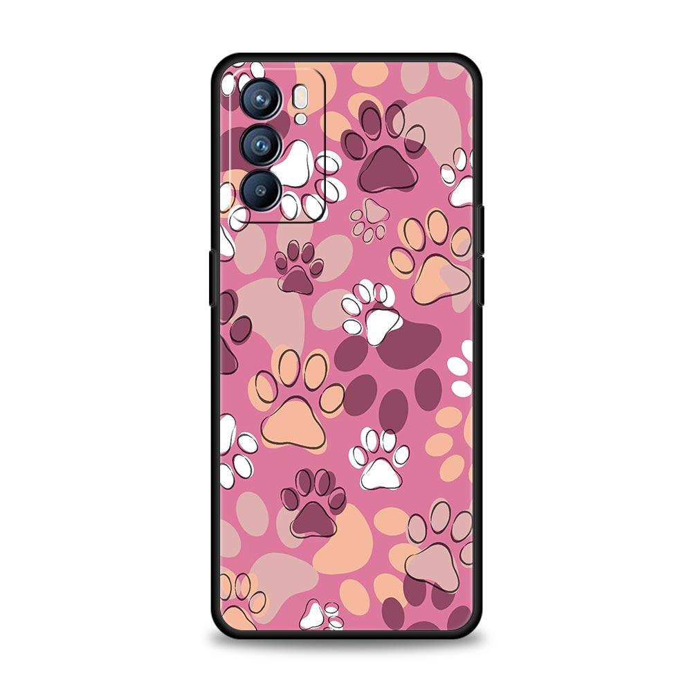 Phone Case For Oppo Reno13 Reno12 Reno11 F Reno10 Pro A54 A53 A95 A76 A74 A57 A98 A80 A79 5G A78 4G Cover Dog Paw