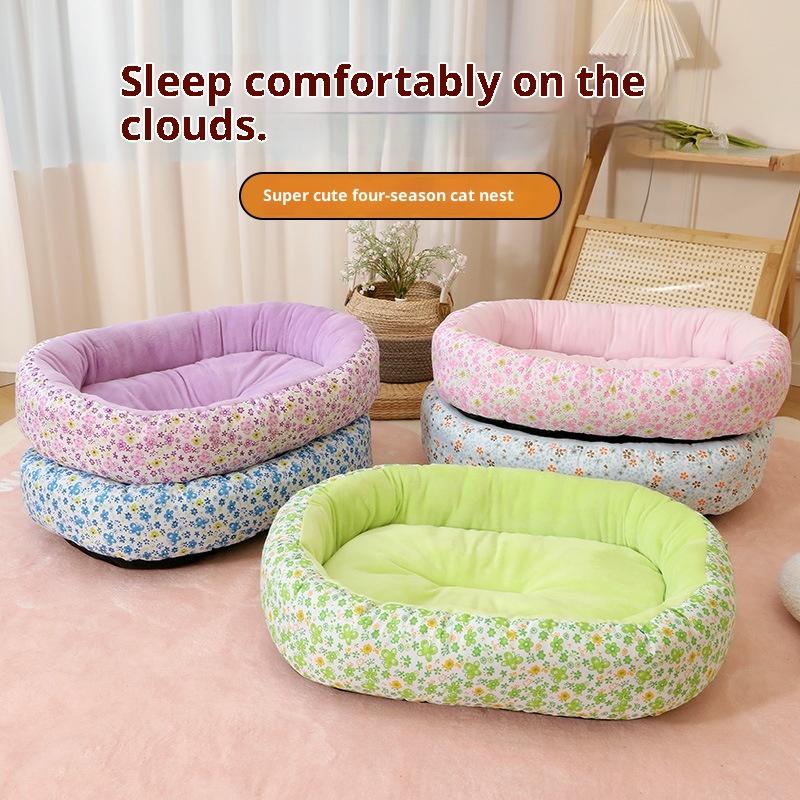 Deep Nap Dog Bed, Plush Sofa for Small Dogs, Donut Cuddler with Removable Cover, Warm Winter Cat Bed for Indoor Pets, Washable
