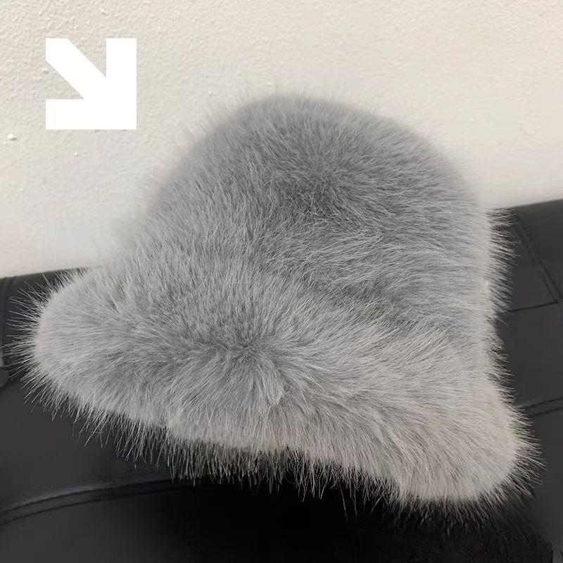 Natural Winter Hats Women Knit Beanie Hat Balaclava Lady Winter Snow Cap Luxury