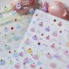 Tomoni Jelly Blue Pudding Glitter Nail Stickers - Super Cute Ice Transparent Nail Art Decals