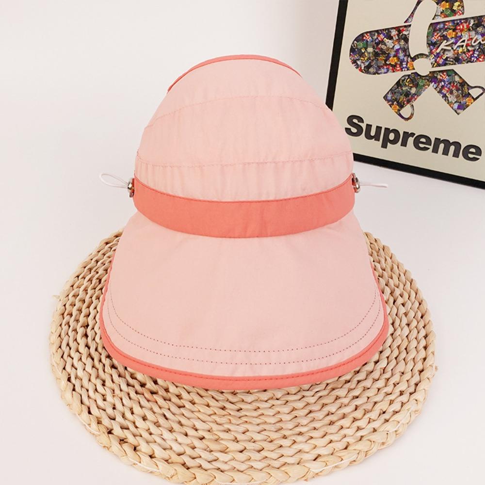 

Korean Style Candy Color Bucket Hat Quick-dry Children s Empty Top Cap Summer Kid Sunhat Kid розовый