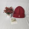 ins simple C letter wool hat autumn and winter face small men's and women's knitted hat sleeve cold hat versatile trendy new