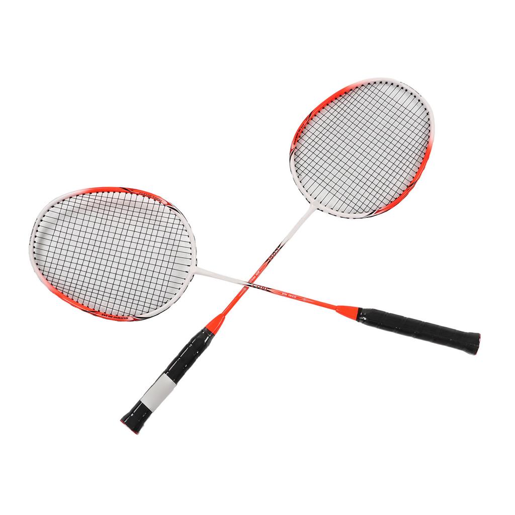 2PCS Badminton Rackets Alloyed Carbon Steel Integrated Badminton Racquet Set for Outdoor Sports Amateur