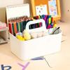 1 pièce Panier de rangement tout-en-un avec poignée, Organisateur portable facile pour crayons et stylos, Boîte à fournitures avec 5 compartiments