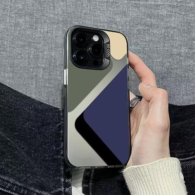 Personalized Silver Checkered Phone Case for Apple 17/16/15 Pro & 14 Pro Max/13/12 Models