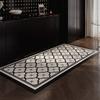 Kitchen Floor Mat Waterproof Non-slip Wash-free Carpet PVC Leather Strip Rugs American Black and White Home Decoration Foot Mats