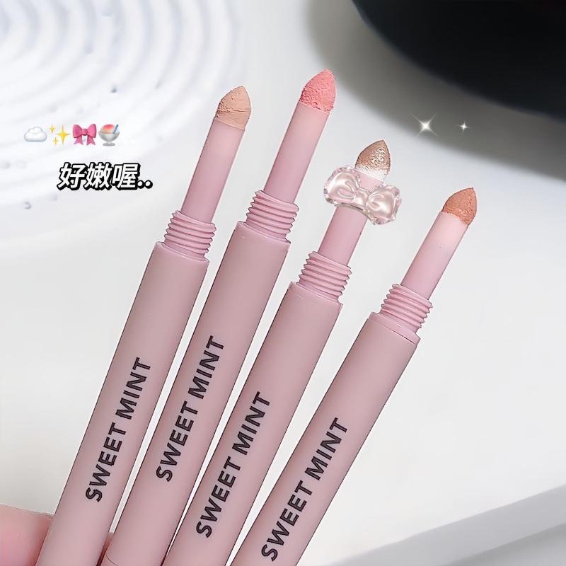 Double Head Curved Moon Silkworm Pencil Highlight Contour Waterproof Smudge Proof Makeup