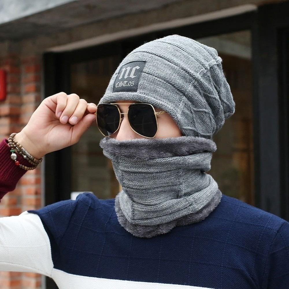 Windproof Pullover Cap Warm Face Shield New Hat Scarf Set  Unisex