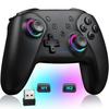 PC Controller with RGB Macro Hall Effect Sleep Turbo Rapid 1000mAh High Pro Controller for Switch Black Lights, Function, Sticks, Wireless, Wake,