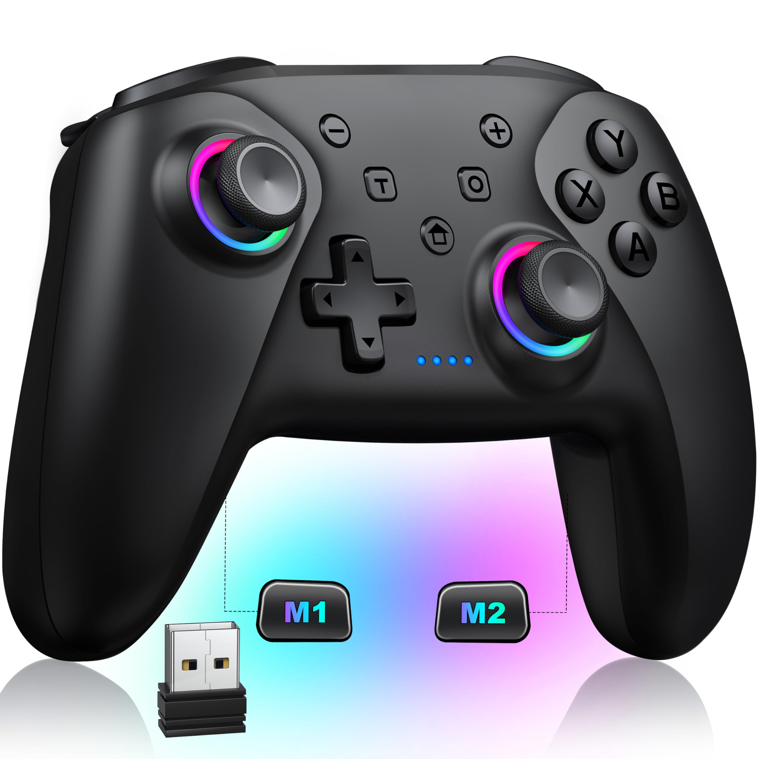 

Ігровий контролер для ПК з RGB, макросами, ефектом Холла, режимом сну, турбо, швидким набором, 1000 мАг, Професійний контролер для Switch, Чорний, Світлодіоди, Функції, Стіки, Бездротовий, Пробудження,