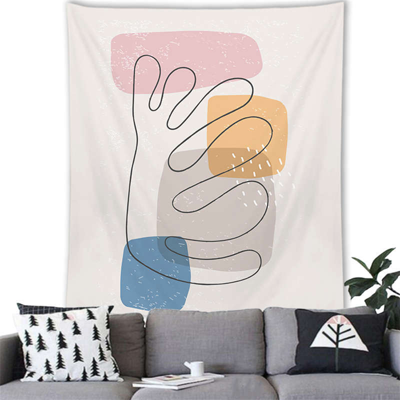 Nordic Marmorino Minimalist Landscape Digitalprinted Polyester Tapestries Living Rooms Bedrooms Macrame Wall Hanging Room