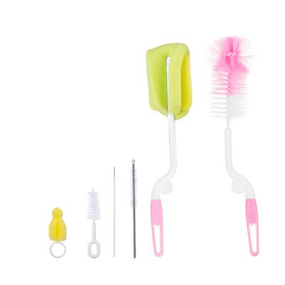 6 Pcs/set Bottle Brush Set Milk Bottle Straw Cleaning Nylon Sponge Brush Kit
