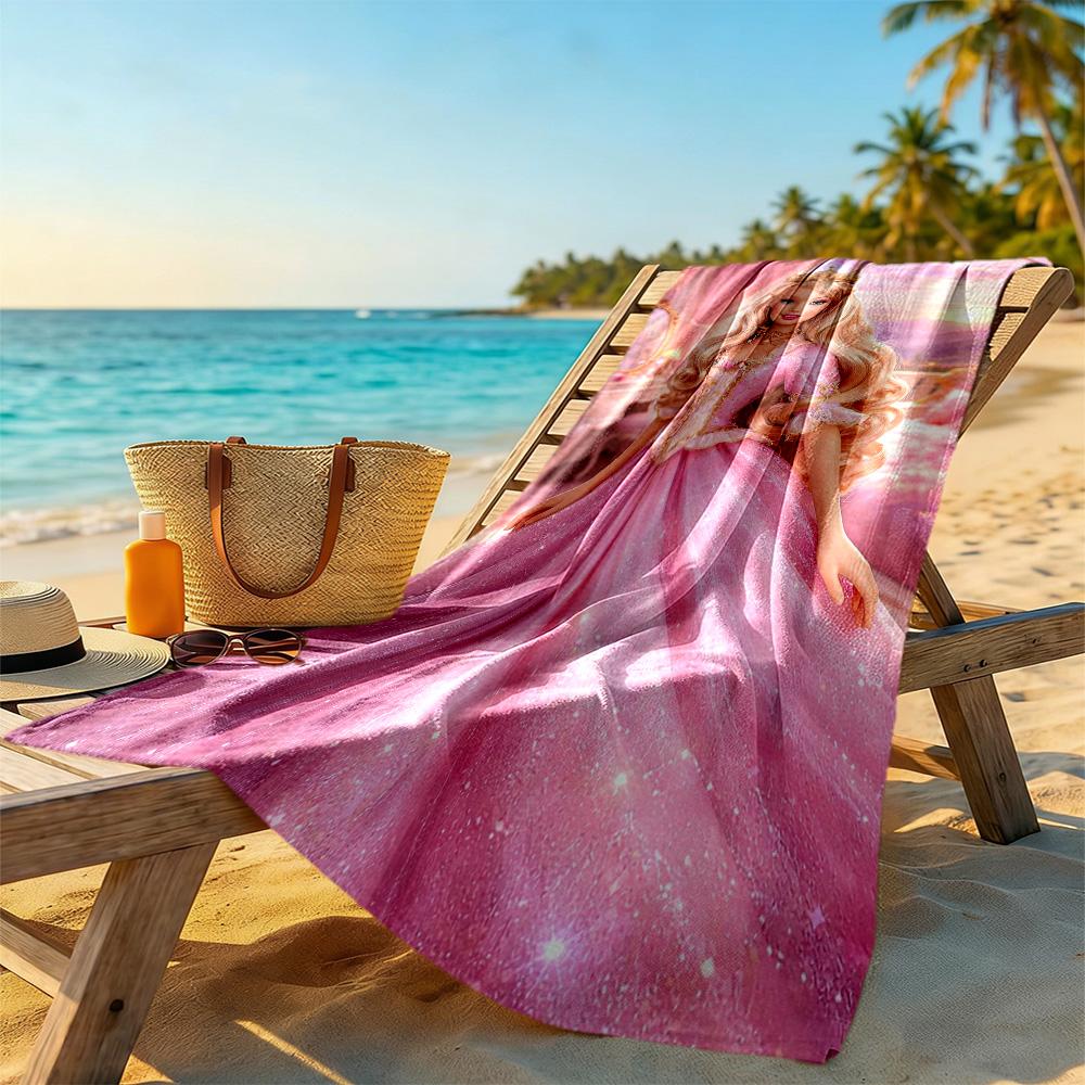 Barbie3 Beach Towel Super Soft Microfiber Quickdry Fabric Comfortable Lightweight