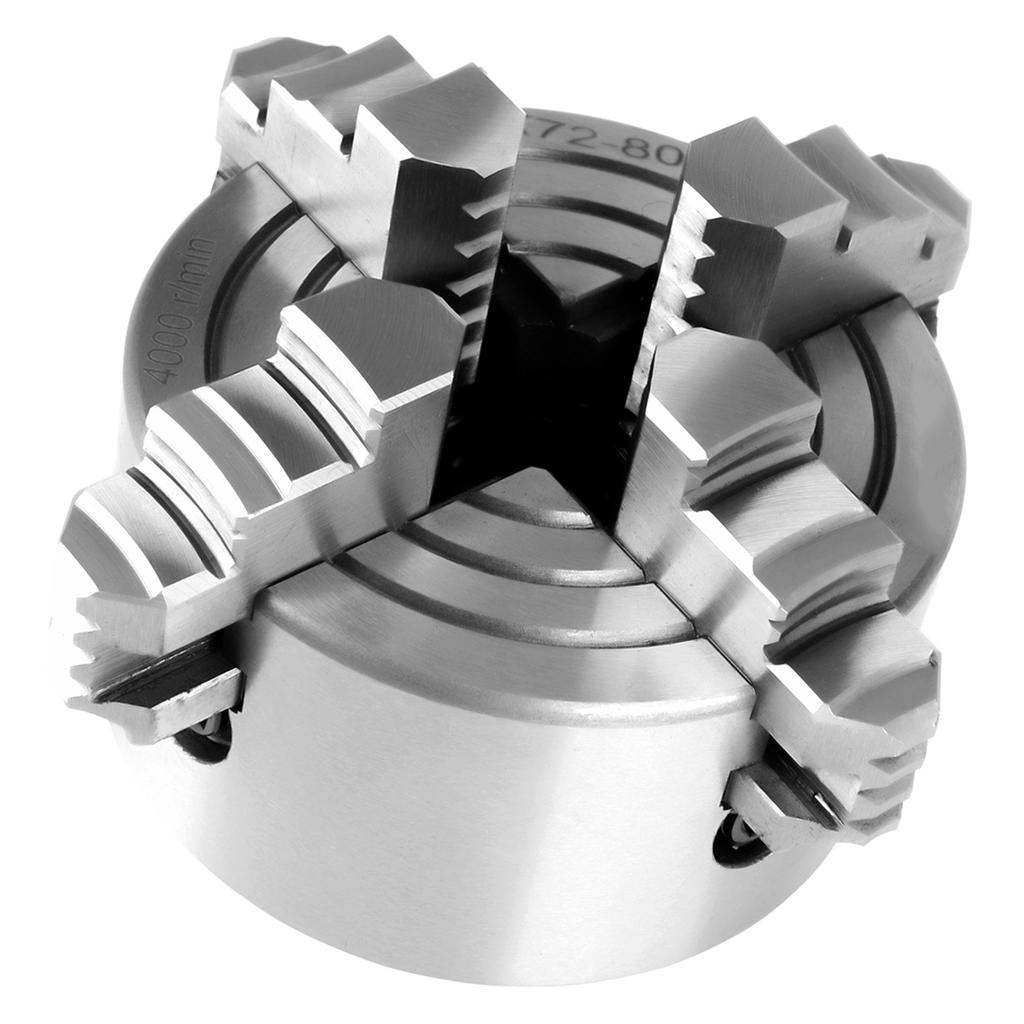 3inch K72-80 4-Jaw Independent & Reversible Jaw Metal Lathe Chuck Turning Machine Accessories