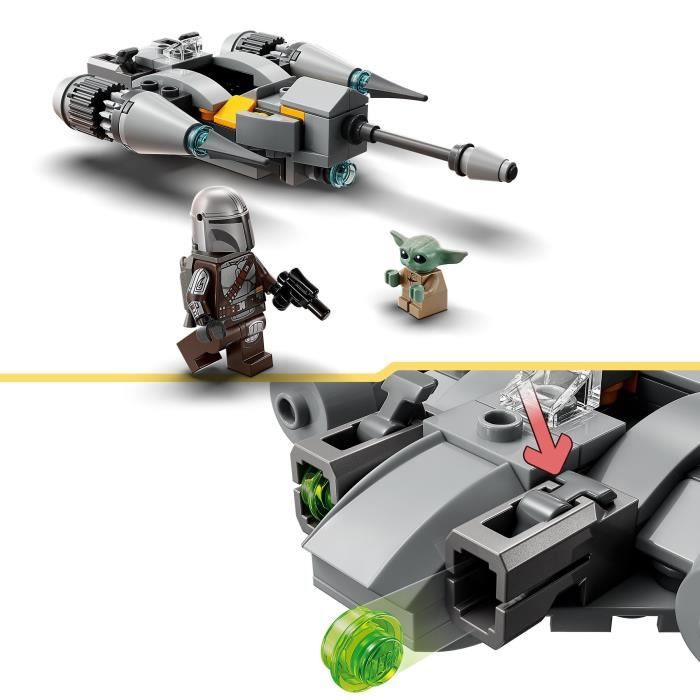 Lego® star wars 75363 microfighter chasseur n-1 du mandalorien, jouet le livre de boba fett avec figurine bébé yoda