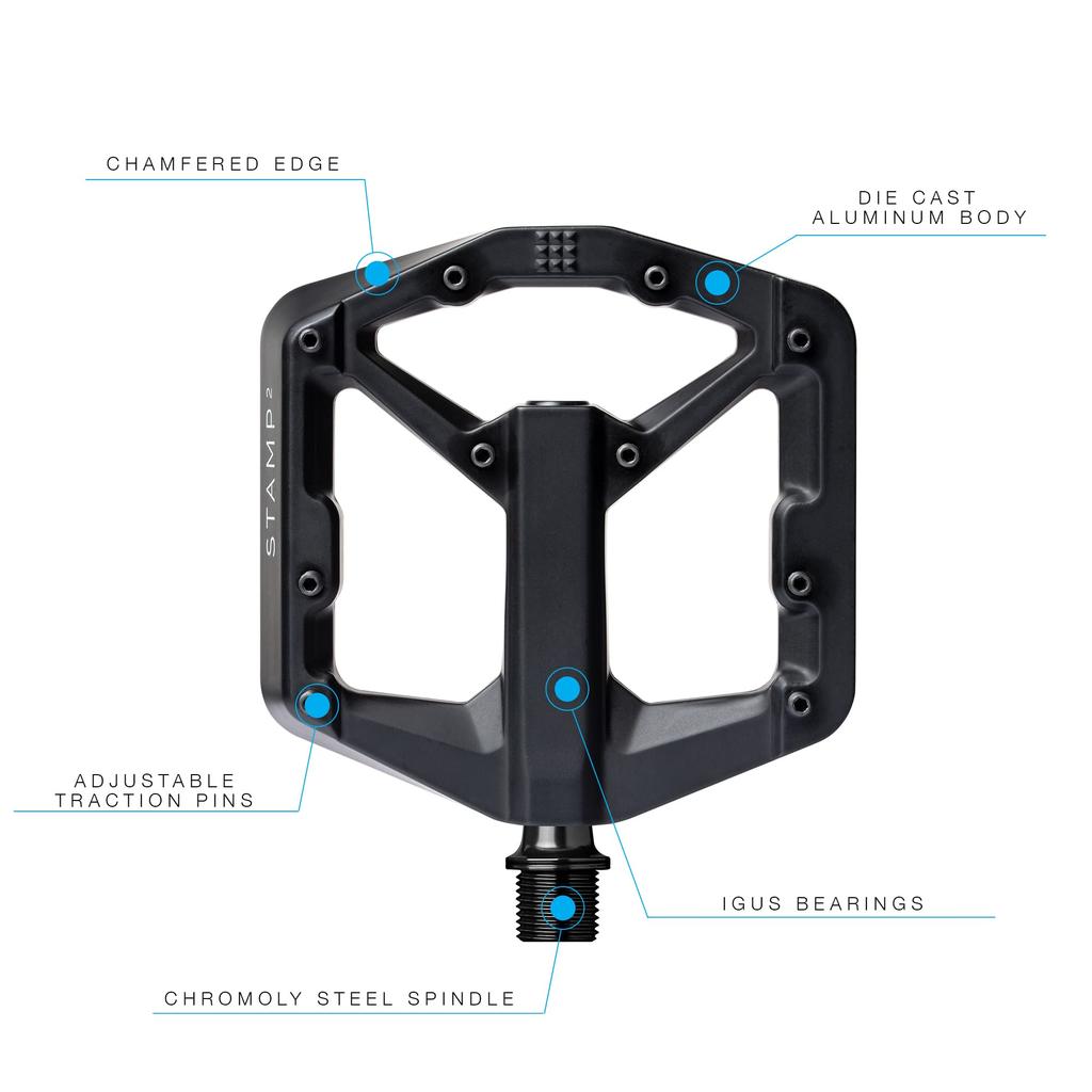 Pedály CRANK BROTHERS MTB Flat Stamp 2 S Black 2020