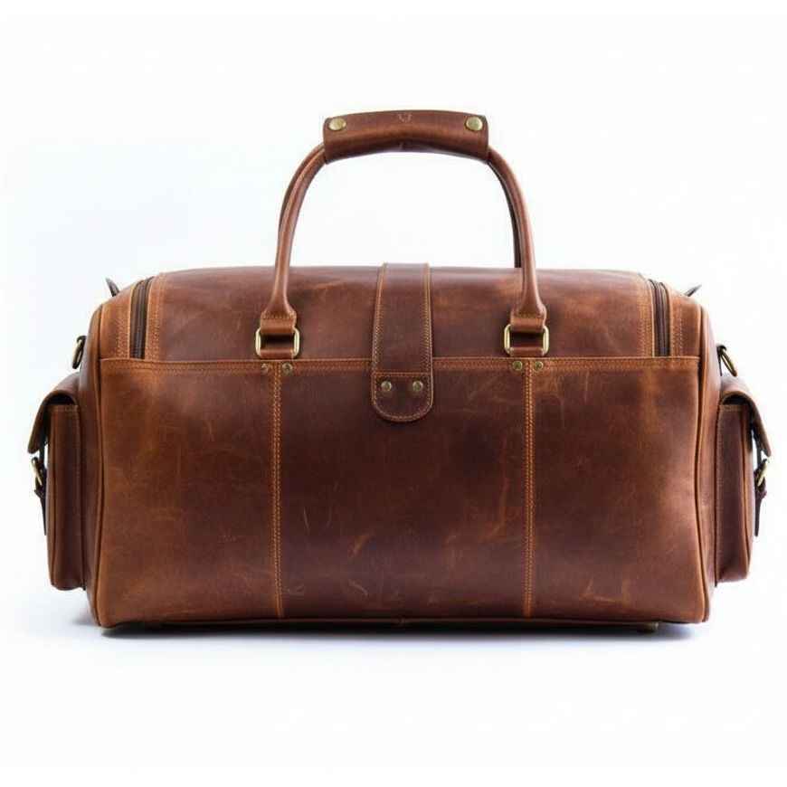 Brown Leather Travel Gift Set For Men|Birthday Gifts Men|Guy Gifts|Mens Gift|Valentines Day Gift For Him|Handmade Duffle Bag