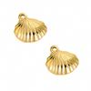 Elegant Stainless Steel Gold Plated Heart Love Cross Shell Starfish Oil Drop Pendant Charms for DIY Jewelry Making Women