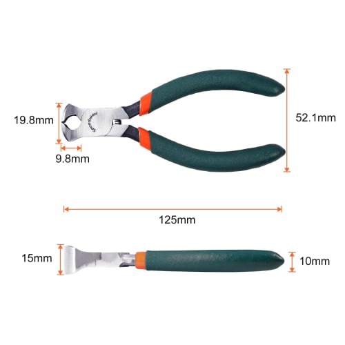 SPEEDWOX Mini End Nippers, Wide Type, Precision Cutting Tool, 125mm, for Cutting Protruding Objects, Professional Hobby Tool, Beading, Jewelry Making,