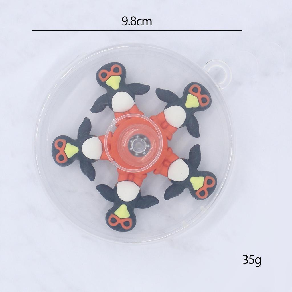 Five-Bead Fidget Spinner with Soft Rubber & Wooden Stick - Mythical Creatures Stress Relief Toy