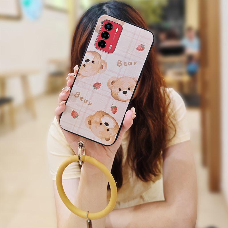 Cute Creative Phone Case For ZTE Blade V40 Vita/A72 Waterproof Personality Cartoon Bracelet Funny Dirt-resistant Ring