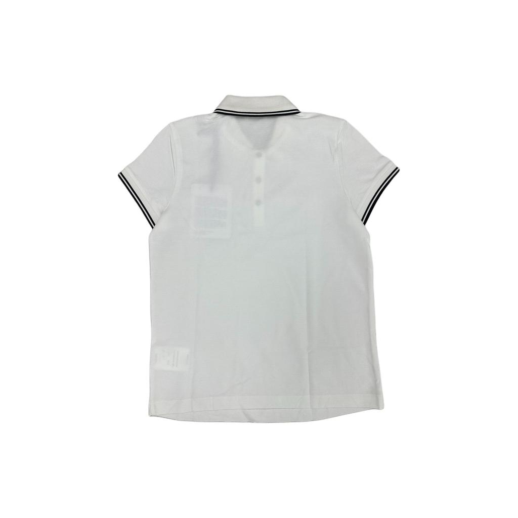 Moncler Logo Button Detail Color Block Short Sleeve Polo Shirt Women tops White 20938351600V8042034