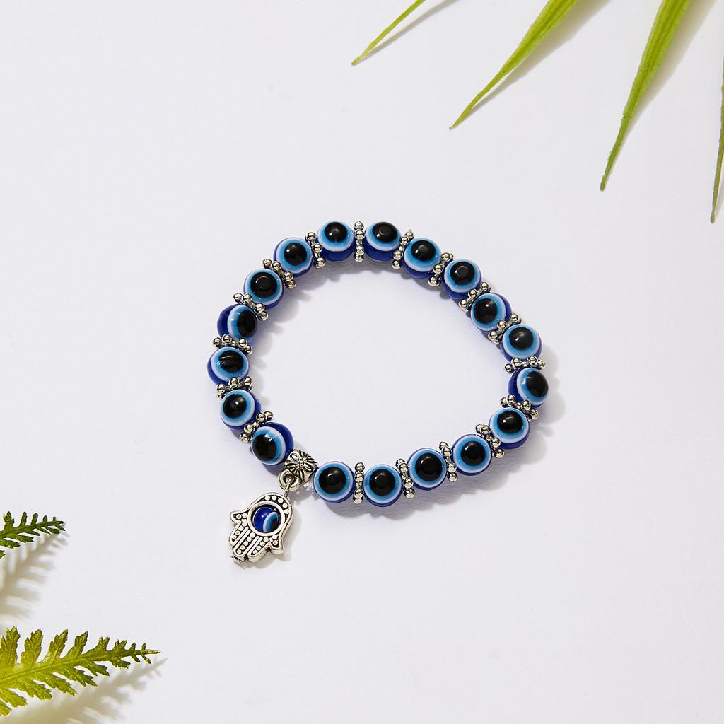 Blue Eyes Hand Bracelet With Geometric Design And Alloy Resin Material For Women