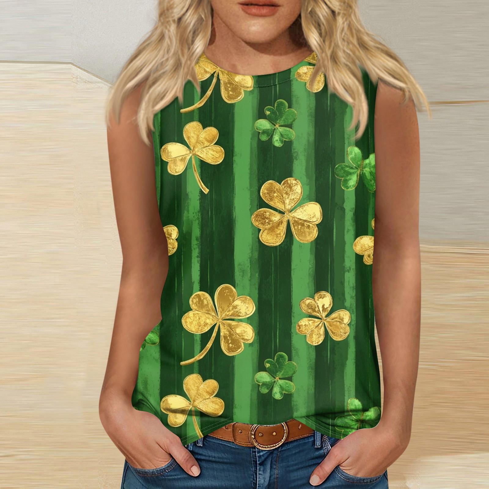 

Женские повседневные туники, топы для ношения с леггинсами, летние рубашки без рукавов с принтами, майки, блузки S зелёный