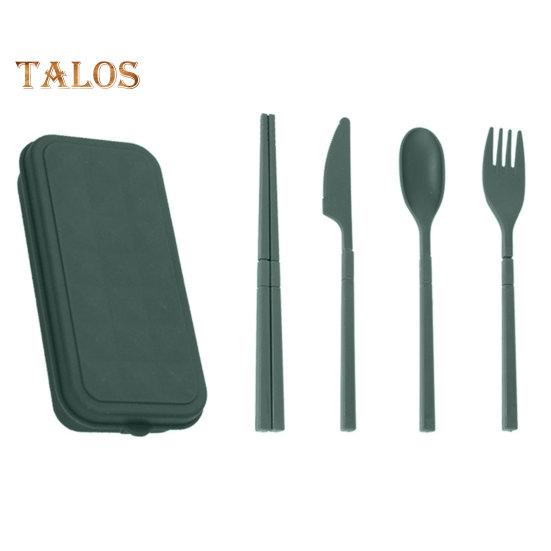 

1 комплект столовых приборов для пикника, контакт с едой, цельная формованная портативная посуда, палочки для еды, ложка, вилка, резак, комплект из 4 предметов