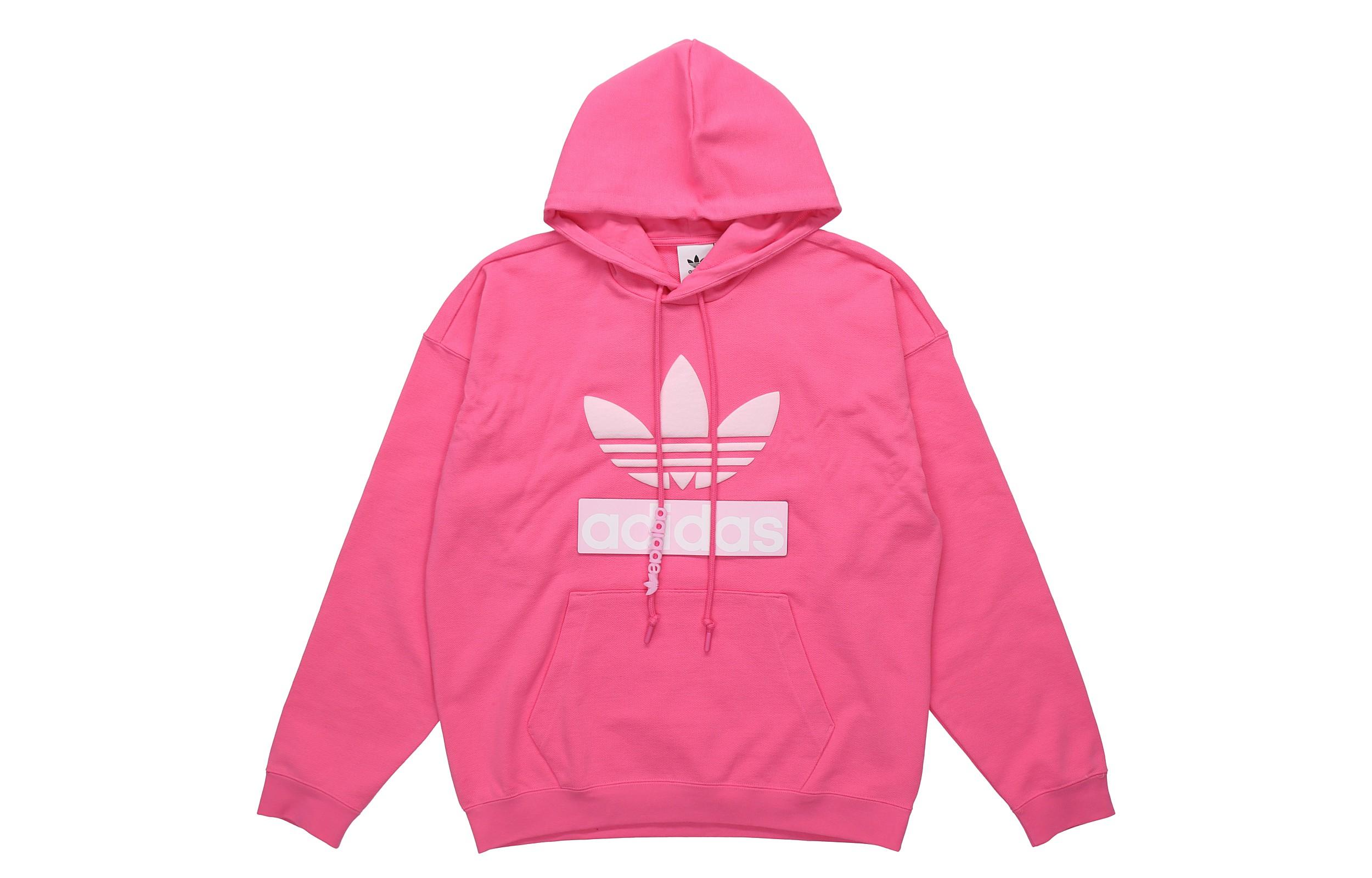 Adidas Originals Big Trfl Sweatshirts Men s Semi Neon Pink Hooded Moderate H09352 L