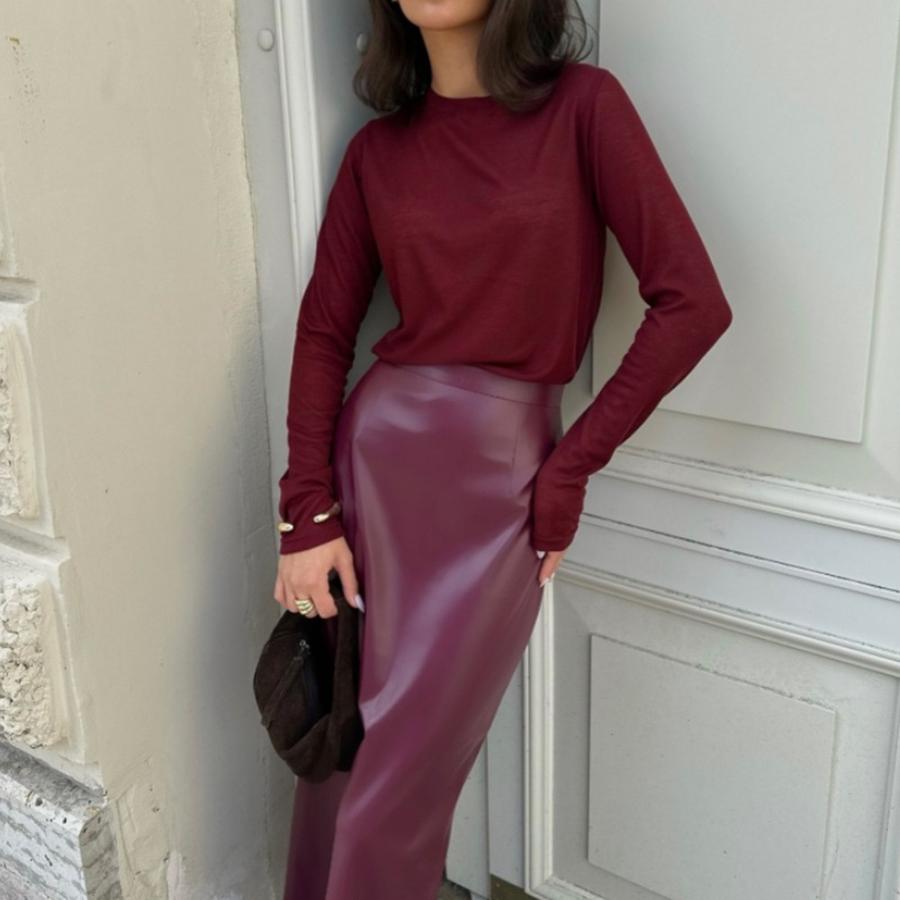 High-End Leather Dress Autumn New Fashion Sexy High Waist Slim Fit Open Back Bodycon Mini Skirt