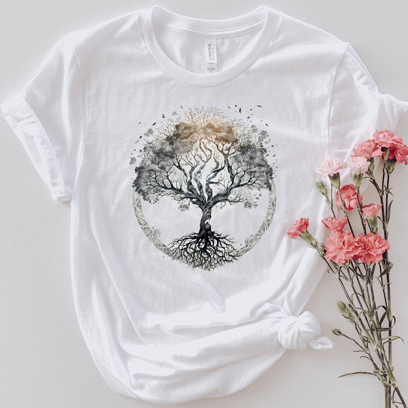 Tree Of Life Shirt - Unisex Short Sleeve Tee, Watercolor Design, Nature Lover, Sacred Tree S