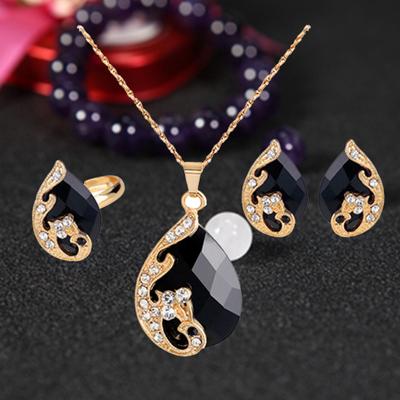 Damen-Schmuckset, Wassertropfenform, exquisite Handwerkskunst, Schönheit, modische Strass-Intarsien, elegante Ohrringe, Schmuck für Bankett