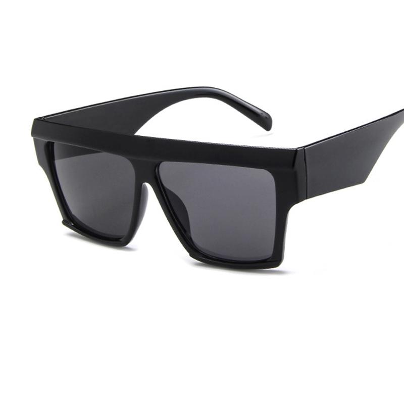 Oversized Women's Fashion Square Sunglasses Designer Flat Top Big Frame Clear Shades Men High Quality Glasses UV400