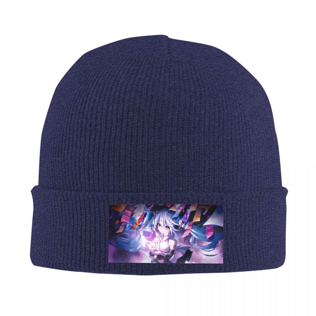 Custom Hatsunes Miku Comic Skullies Beanies Caps Streetwear Winter Warm Women Unisex Knitting Hats Unisex Adult Anime Bonnet Hats