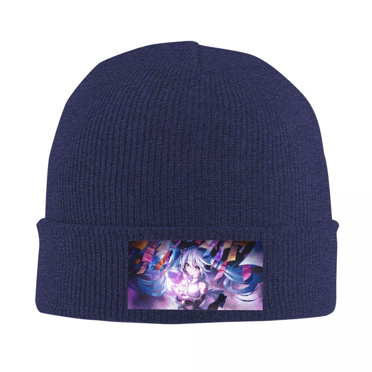 

Custom Hatsunes Miku Comic Skullies Beanies Caps Streetwear Winter Warm Women Unisex Knitting Hats Unisex Adult Anime Bonnet Hats One Size