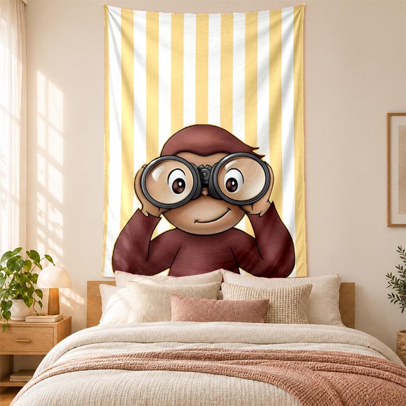 Curioso George Tapestry highquality for decorating living room bedroom dorm walls ideal as bedroom wallart orholiday gift